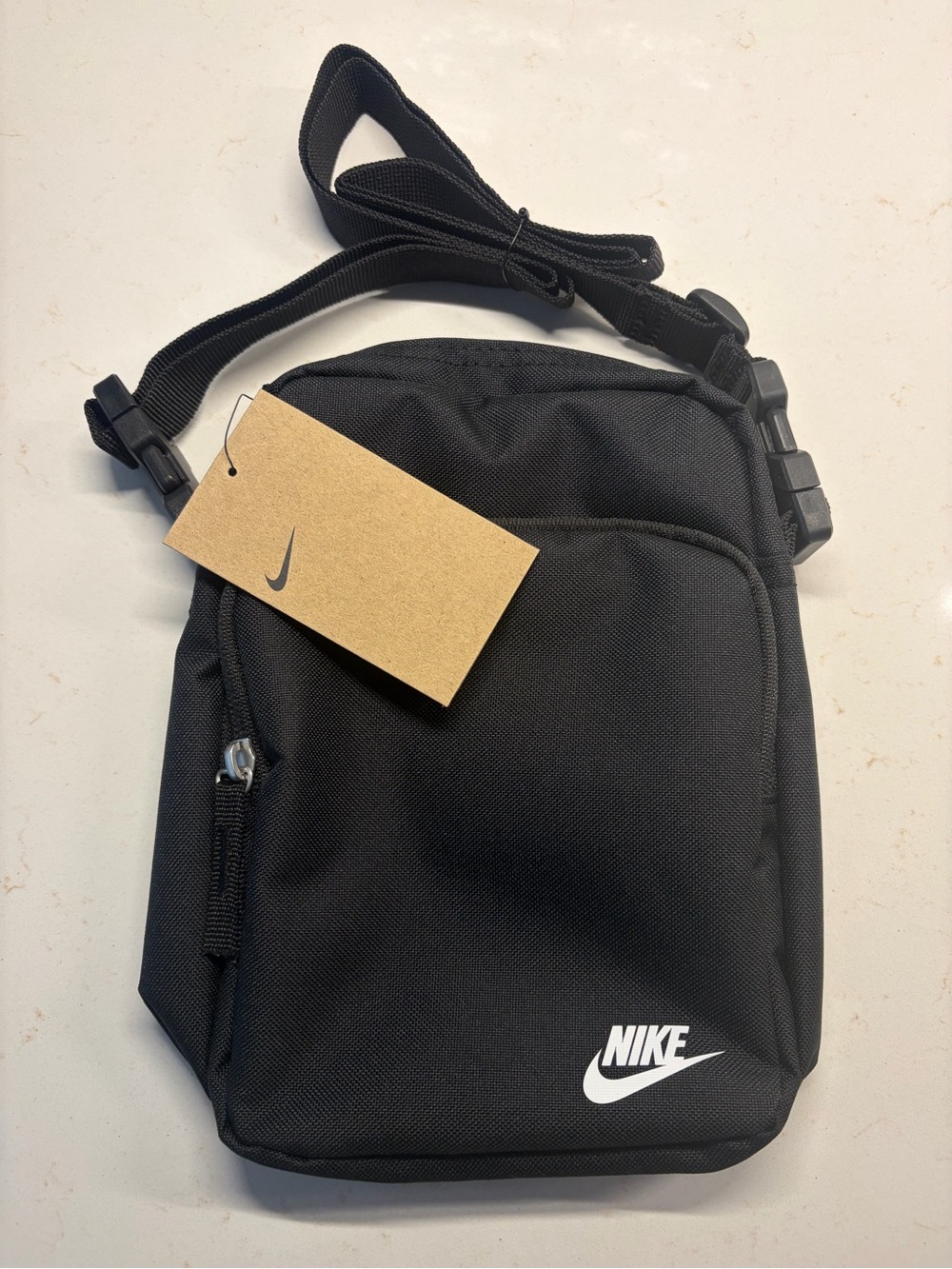 Nike Black Small Crossbody Sling Bag with White Logo